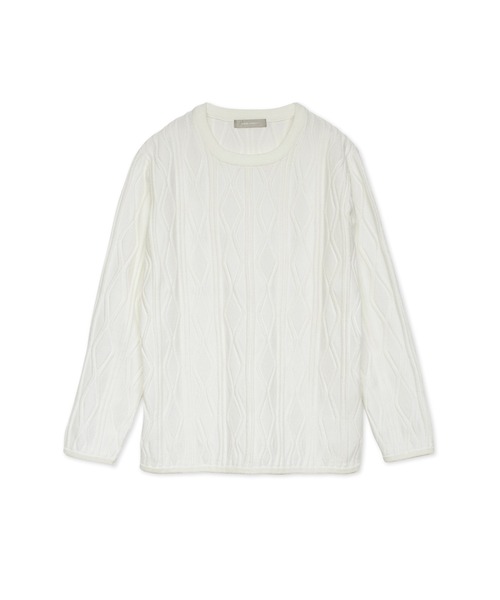 HIGH STREET（ハイストリート）の「HIGH STREET∴ケーブルモールリンクスクルーネックニット（ニット/セーター・メンズ・ブラック/グレー/ホワイト・L/LL/M）」の22枚目の写真