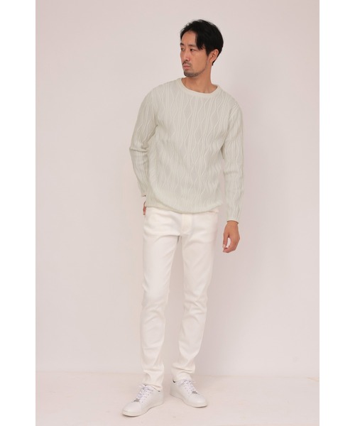 HIGH STREET∴ケーブルモールリンクスクルーネックニット（ニット