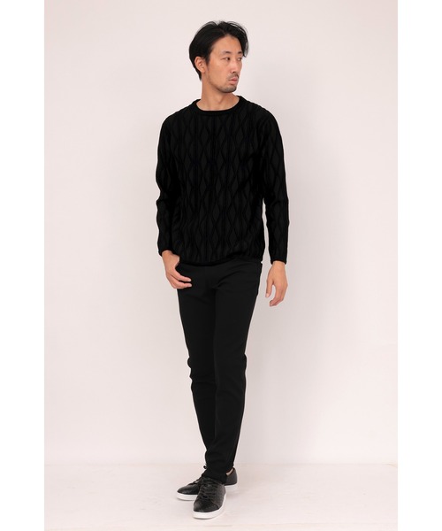 HIGH STREET（ハイストリート）の「HIGH STREET∴ケーブルモールリンクスクルーネックニット（ニット/セーター・メンズ・ブラック/グレー/ホワイト・L/LL/M）」の15枚目の写真
