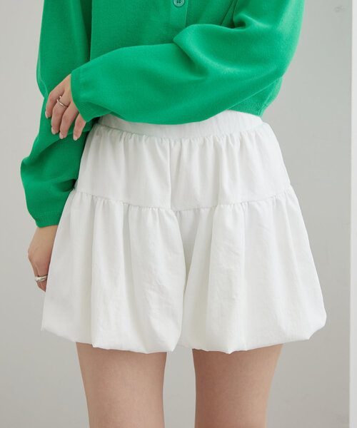 mline（エムライン）の「[mline]バルーンミニスカパン（スカート・レディース・ブラック/オフホワイト・1/2）」の3枚目の写真