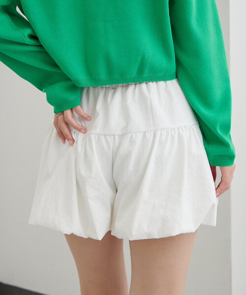 mline（エムライン）の「[mline]バルーンミニスカパン（スカート・レディース・ブラック/オフホワイト・1/2）」の4枚目の写真