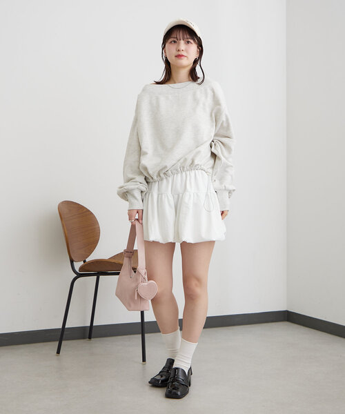 mline（エムライン）の「[mline]バルーンミニスカパン（スカート・レディース・ブラック/オフホワイト・1/2）」の8枚目の写真