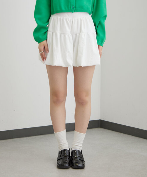 mline（エムライン）の「[mline]バルーンミニスカパン（スカート・レディース・ブラック/オフホワイト・1/2）」の9枚目の写真