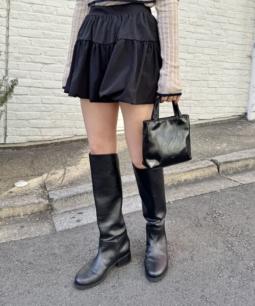 mline（エムライン）の「[mline]バルーンミニスカパン（スカート・レディース・ブラック/オフホワイト・1/2）」の14枚目の写真