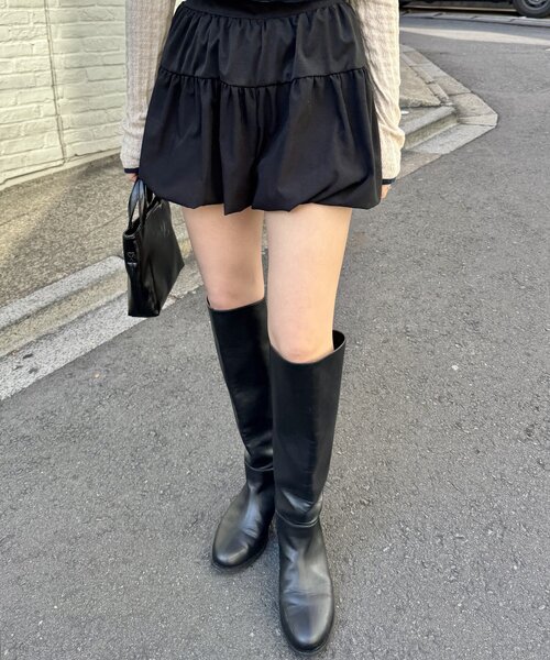 mline（エムライン）の「[mline]バルーンミニスカパン（スカート・レディース・ブラック/オフホワイト・1/2）」の16枚目の写真