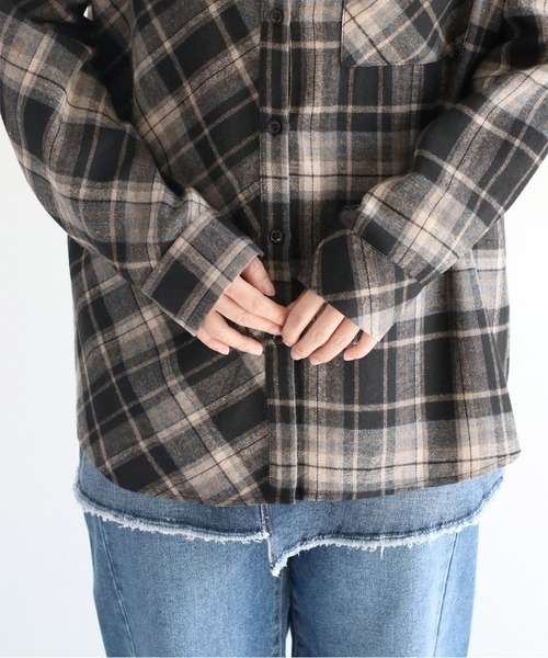 cepo(セポ)の「クレイジーパターンMIXチェックシャツ(シャツ/ブラウス・レディース・ブラウン/ブラック・M)」の15枚目の写真