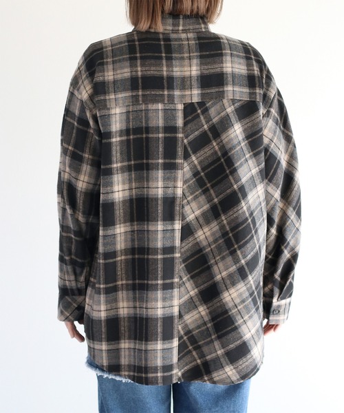cepo(セポ)の「クレイジーパターンMIXチェックシャツ(シャツ/ブラウス・レディース・ブラウン/ブラック・M)」の18枚目の写真