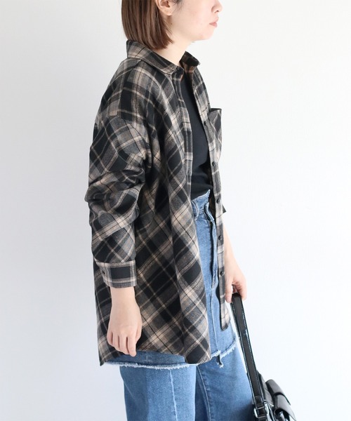 cepo(セポ)の「クレイジーパターンMIXチェックシャツ(シャツ/ブラウス・レディース・ブラウン/ブラック・M)」の22枚目の写真