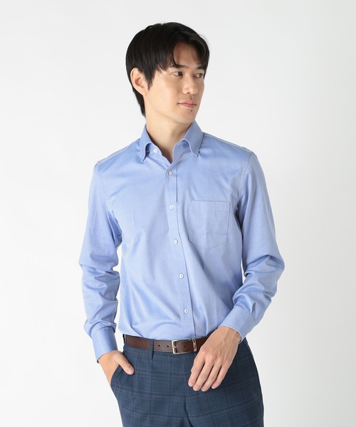 CROWDED CLOSET（クラウデッドクローゼット）の「ヘリンボーンドレスシャツ（シャツ/ブラウス・メンズ・ホワイト/ブルー・02/03）」の2枚目の写真