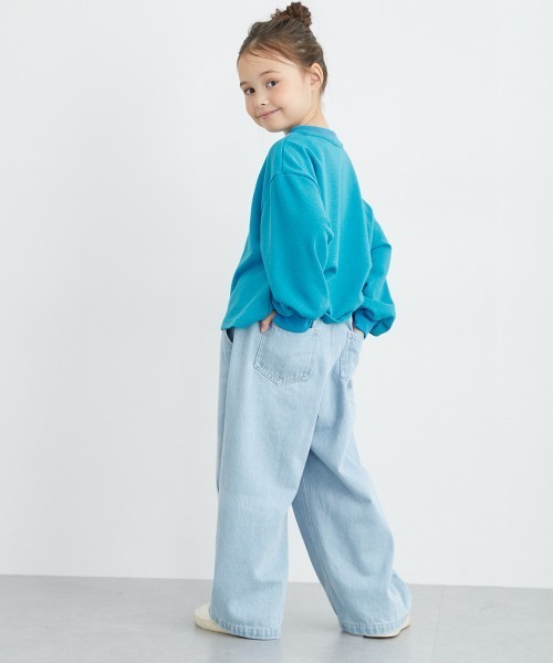 セール】フリンジデニムワイドパンツ（女の子）（デニムパンツ