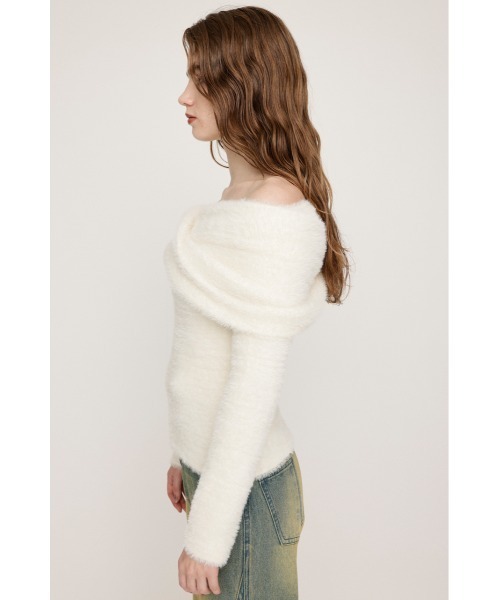 SLY（スライ）の「【MAYWAY】OFF SHOULDER 2P TOPS オフ ショルダー 2ピー トップス（ニット/セーター・レディース・イエロー/ダークグレー/レッド/オフホワイト・FREE）」の20枚目の写真