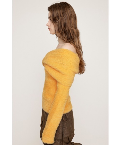 SLY(スライ)の「【MAYWAY】OFF SHOULDER 2P TOPS オフ ショルダー 2ピー トップス(ニット/セーター・レディース・イエロー/ダークグレー/レッド/オフホワイト・FREE)」の8枚目の写真