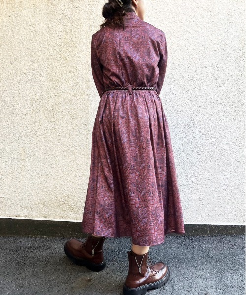 DOUBLE NAME（ダブルネーム）の「オリプリペイズリーレトロワンピース（ワンピース・レディース・ブルー/ブラウン/ライトグレー・FREE）」の10枚目の写真