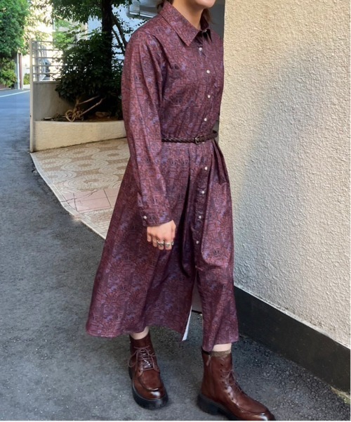 DOUBLE NAME（ダブルネーム）の「オリプリペイズリーレトロワンピース（ワンピース・レディース・ブルー/ブラウン/ライトグレー・FREE）」の15枚目の写真