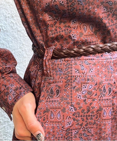 DOUBLE NAME（ダブルネーム）の「オリプリペイズリーレトロワンピース（ワンピース・レディース・ブルー/ブラウン/ライトグレー・FREE）」の16枚目の写真