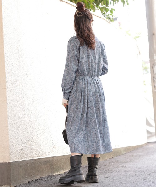 DOUBLE NAME（ダブルネーム）の「オリプリペイズリーレトロワンピース（ワンピース・レディース・ブルー/ブラウン/ライトグレー・FREE）」の12枚目の写真