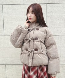 F i.n.t | 【REVIVAL】【新色追加】リボン釦ダッフルエコダウンコート(ダウンジャケット/コート)
