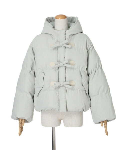 F i.n.t（フィント）の「【REVIVAL】【新色追加】リボン釦ダッフルエコダウンコート/fint フィント（ダウンジャケット/コート・レディース・アイボリー/ブラック/モカ/ミント・FREE）」の14枚目の写真