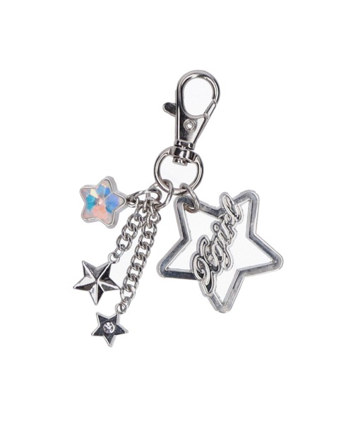 X-girl（エックスガール）の「TWINKLE STARS KEYHOLDER（キーホルダー・レディース・シルバー・ONE SIZE）」の2枚目の写真