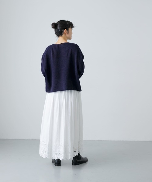 新品タグ付き かぐれ アルパカ混ワイドニットベスト グレー かぐれ（カグレ）の「アルパカ混ワイドニットベスト（ニット/セーター