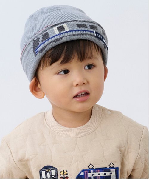 kladskap(クレードスコープ)の「電車JQリバーシブルニット帽(キャップ・キッズ・ブルー/グレー・FREE)」の2枚目の写真