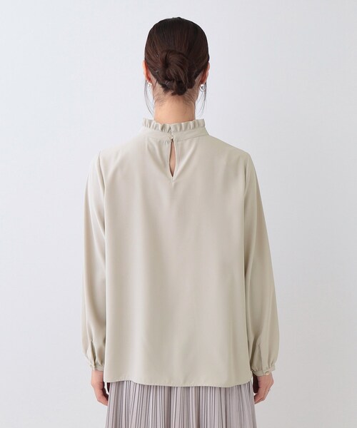 SHOO・LA・RUE（シューラルー）の「【S-3L/洗える/セレモニー】さらり軽やか スタンドカラー フリルブラウス（シャツ/ブラウス・レディース・ナチュラル/オフホワイト/ブラック・01/02/03/04/05）」の18枚目の写真