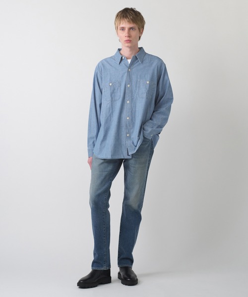 Levi's(リーバイス)の「Levi's/リーバイス BLUETAB(TM) シャンブレーワークシャツ(シャツ/ブラウス・メンズ・ライトインディゴブルー・M/L/XL/S)」の12枚目の写真