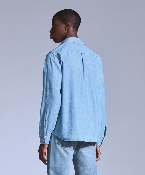 Levi's(リーバイス)の「Levi's/リーバイス BLUETAB(TM) シャンブレーワークシャツ(シャツ/ブラウス・メンズ・ライトインディゴブルー・M/L/XL/S)」の14枚目の写真