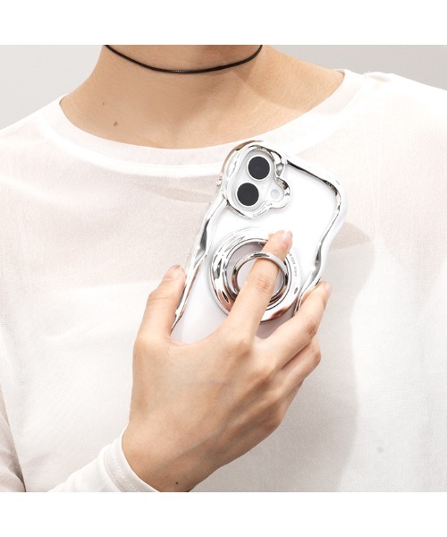 iFace(アイフェイス)の「iFace BeBling Wave MagSynq Ring Holder MagSafe対応 スマホリング(スマホグッズ・レディース・ブラック/シルバー/ホワイト系その他2・FREE)」の5枚目の写真