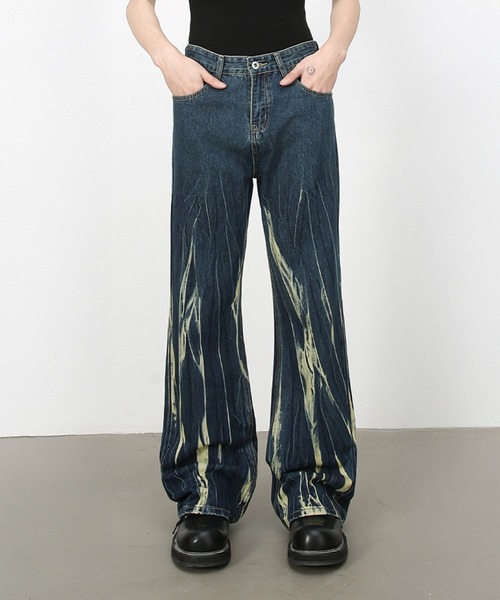 【セール】絞り染めレトロフレアデニム（デニムパンツ）｜CORPUS TOKYO（コーパス トーキョー）