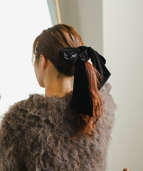 Kastane（カスタネ）の「*ベロアリボンシュシュSET（シュシュ・レディース・ブラック・FREE）」の4枚目の写真