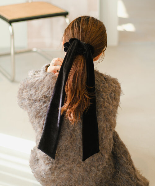 Kastane（カスタネ）の「*ベロアリボンシュシュSET（シュシュ・レディース・ブラック・FREE）」の7枚目の写真