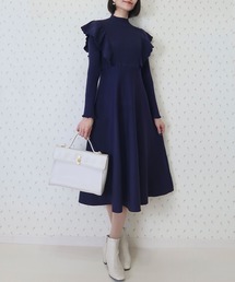 【INTERPLAY x MAYUKO】Shoulder Ruffle Knit One-piece