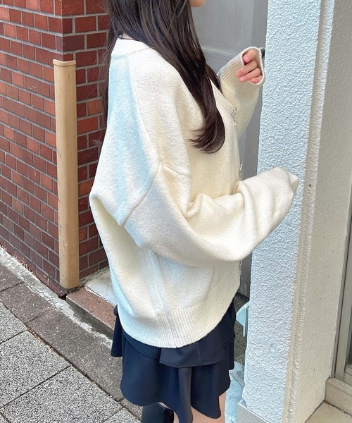 INGNI(イング)の「もちもちリボンボタンニットカーディガン(ニット/セーター・レディース・ライトグリーン/ピンク/アイボリー/グレー・M)」の9枚目の写真