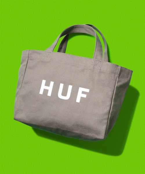 HUF(ハフ)の「HUF OG LOGO TOTE BAG S(トートバッグ・メンズ・ブルー/ナチュラル/グレイッシュベージュ/ブラック・O/S)」の1枚目の写真