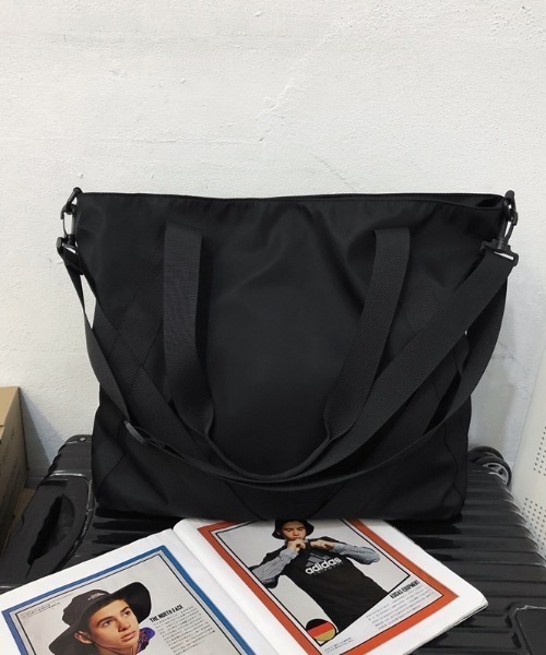 link lot(リンクロット)の「【大容量】2WAYビッグショルダートートバッグ(トートバッグ・メンズ・ブラック/グリーン・F)」の7枚目の写真