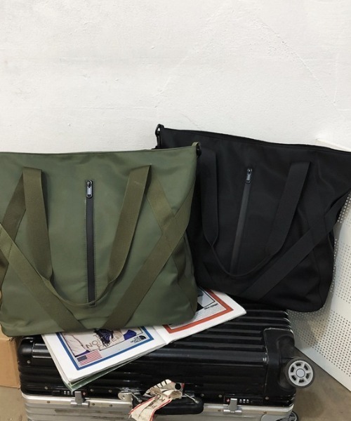 link lot(リンクロット)の「【大容量】2WAYビッグショルダートートバッグ(トートバッグ・メンズ・ブラック/グリーン・F)」の15枚目の写真