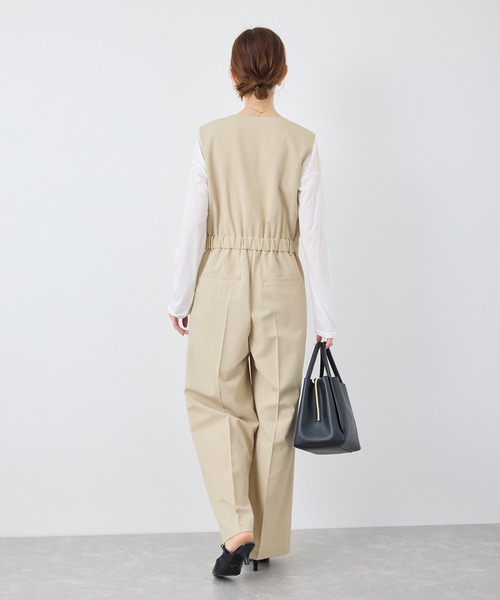 ROPE' PICNIC（ロペピクニック）の「【UVカット・接触冷感】イージーケアオールインワン（つなぎ/オールインワン・レディース・ベージュ/チャコールグレー・38/36）」の6枚目の写真