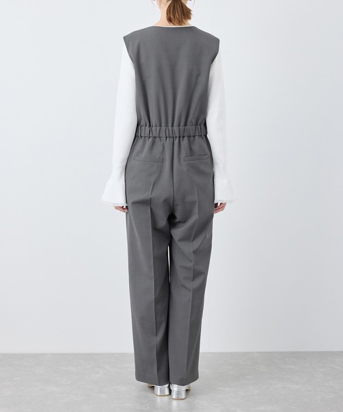 ROPE' PICNIC（ロペピクニック）の「【UVカット・接触冷感】イージーケアオールインワン（つなぎ/オールインワン・レディース・ベージュ/チャコールグレー・38/36）」の12枚目の写真