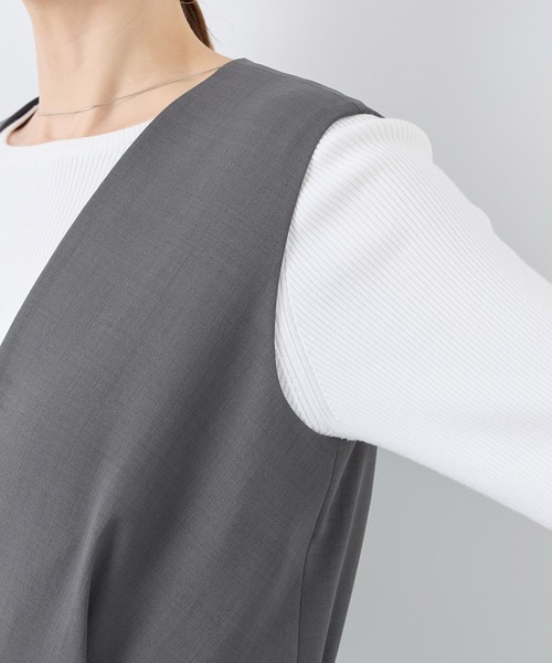 ROPE' PICNIC（ロペピクニック）の「【UVカット・接触冷感】イージーケアオールインワン（つなぎ/オールインワン・レディース・ベージュ/チャコールグレー・38/36）」の14枚目の写真