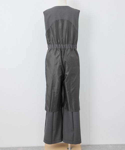 ROPE' PICNIC（ロペピクニック）の「【UVカット・接触冷感】イージーケアオールインワン（つなぎ/オールインワン・レディース・ベージュ/チャコールグレー・38/36）」の21枚目の写真