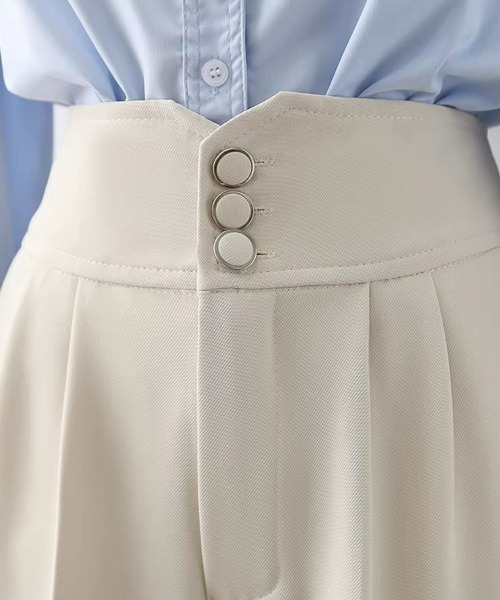 ハイウエストクロップドパンツ テーパードパンツ スラックス