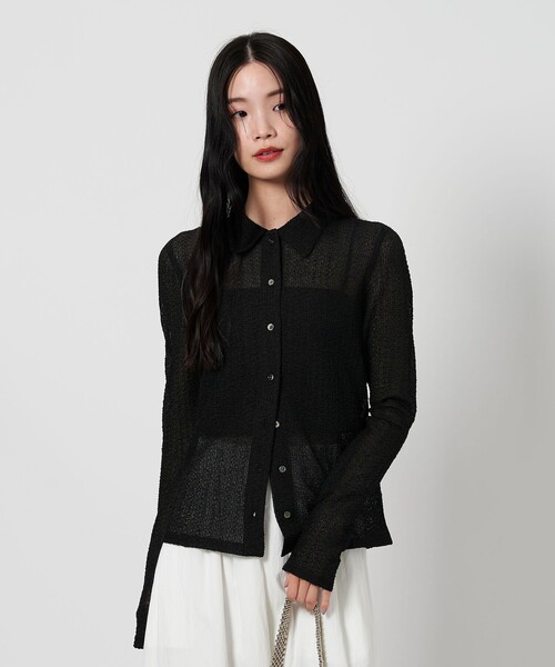 BEAUTY&YOUTH UNITED ARROWS(ビューティーアンドユースユナイテッドアローズ)の「ラッセルレース レギュラーカラー シャツ(カーディガン/ボレロ・レディース・ダークブラウン/ブラック/オフホワイト・FREE)」の21枚目の写真