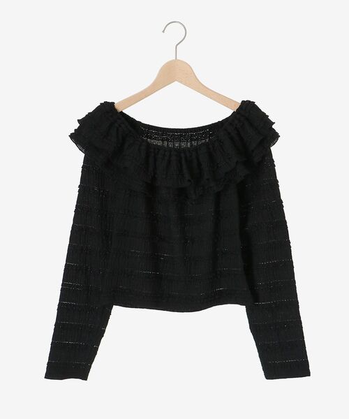 MAJESTIC LEGON(マジェスティックレゴン)の「前後2wayカットレースフリルトップス(Tシャツ/カットソー・レディース・アイボリー/ブラック/ホワイト系その他2・MEDIUM)」の14枚目の写真