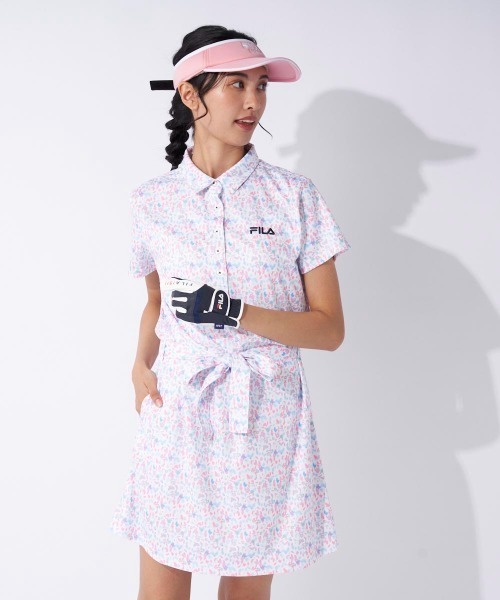 FILA GOLF(フィラゴルフ )の「小花柄ワンピース(ワンピース・レディース・ホワイト/ネイビー/イエロー・MEDIUM/LARGE/X-LARGE)」の2枚目の写真
