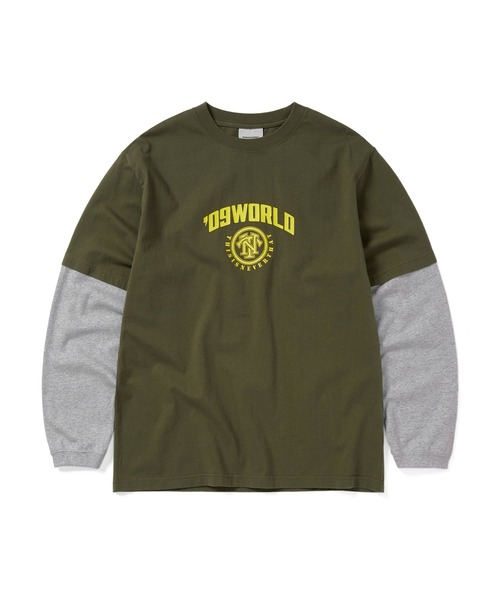 thisisneverthat（ディスイズネバーザット）の「Layered L/S Tee（Tシャツ/カットソー・メンズ・オリーブ/グレー系その他/ホワイト・XL/L/M/S）」の3枚目の写真