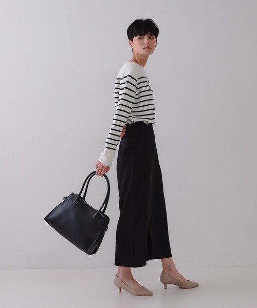 OPAQUE.CLIP（オペークドットクリップ）の「スムース合皮デザインミドルボストンバッグ（ボストンバッグ・レディース・ブラック/ブラウン系・00）」の13枚目の写真