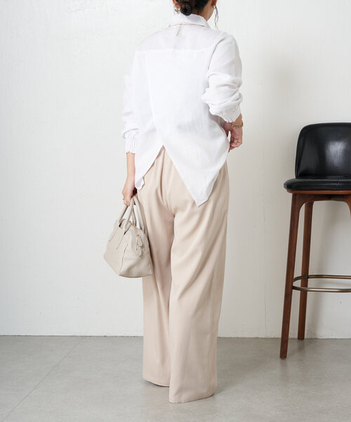 完売　Jena　espace merveilleux リネンバッククロスシャツ 名品】リネンバッククロスシャツ | Jena espace merveilleux
