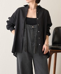 新品　ジェナ エスパスメルヴェイユ　　ダブルVネックシャツ 名品アイテム】リネンダブルVシャツ | Jena espace merveilleux