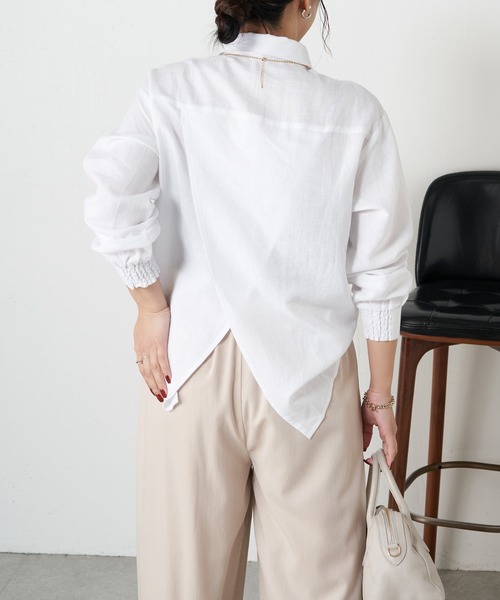 完売　Jena　espace merveilleux リネンバッククロスシャツ 名品】リネンバッククロスシャツ | Jena espace merveilleux